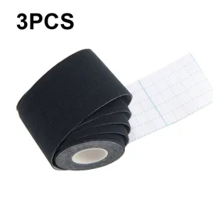 3 PCS Muscle Tape Physiotherapy Sports Tape Basketball Knee Bandage, Size: 3.8cm x 5m(Black)