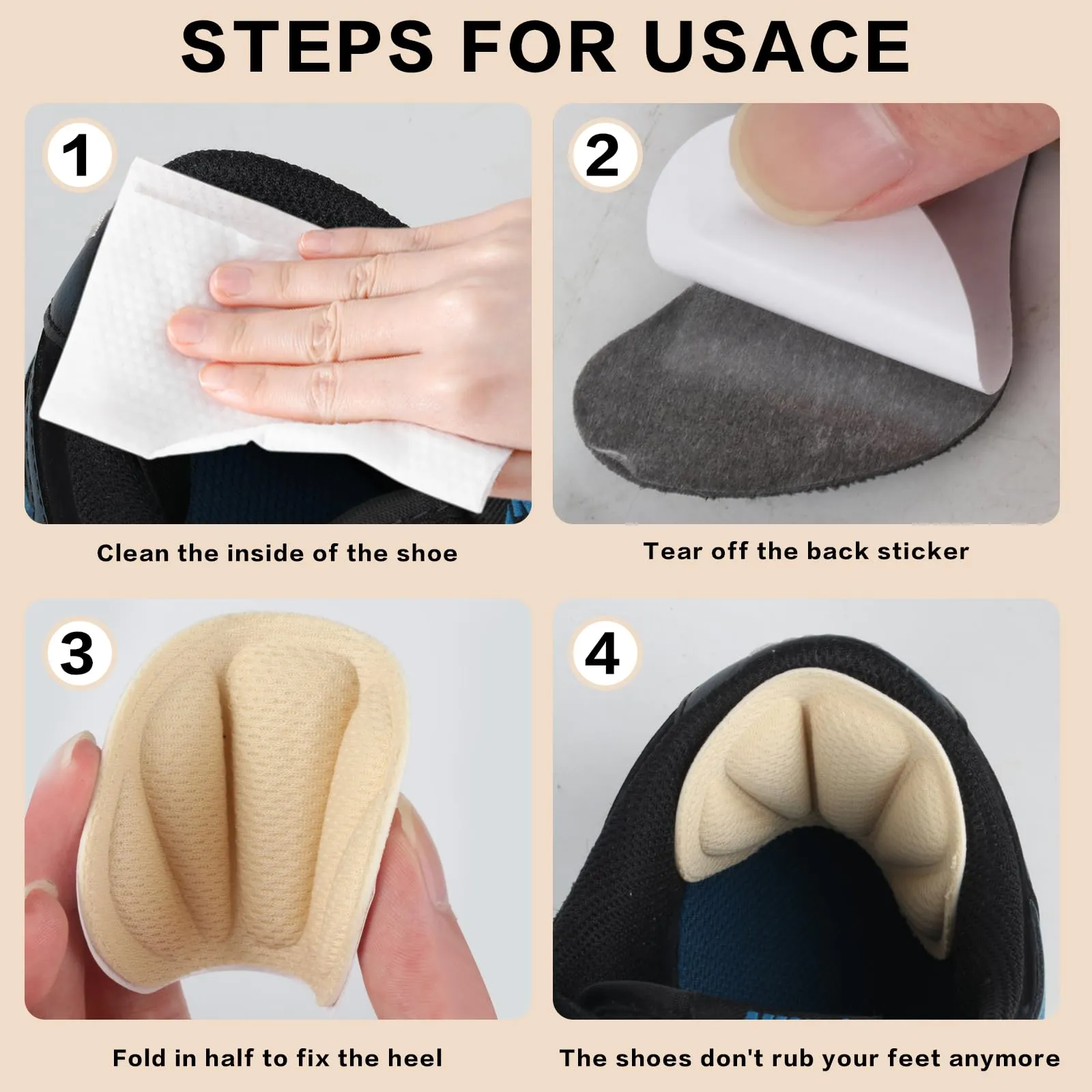 6 pairs of heel pads for shoes that are too big & 20 anti-slip heel pads, wear-resistant, self-adhesive heel cushions, heel pads for shoes, shoe inserts for shoes that are too big, shoe reducers, heel protectors