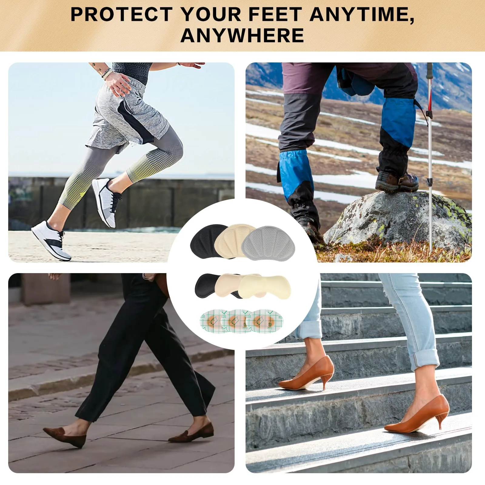 6 pairs of heel pads for shoes that are too big & 20 anti-slip heel pads, wear-resistant, self-adhesive heel cushions, heel pads for shoes, shoe inserts for shoes that are too big, shoe reducers, heel protectors