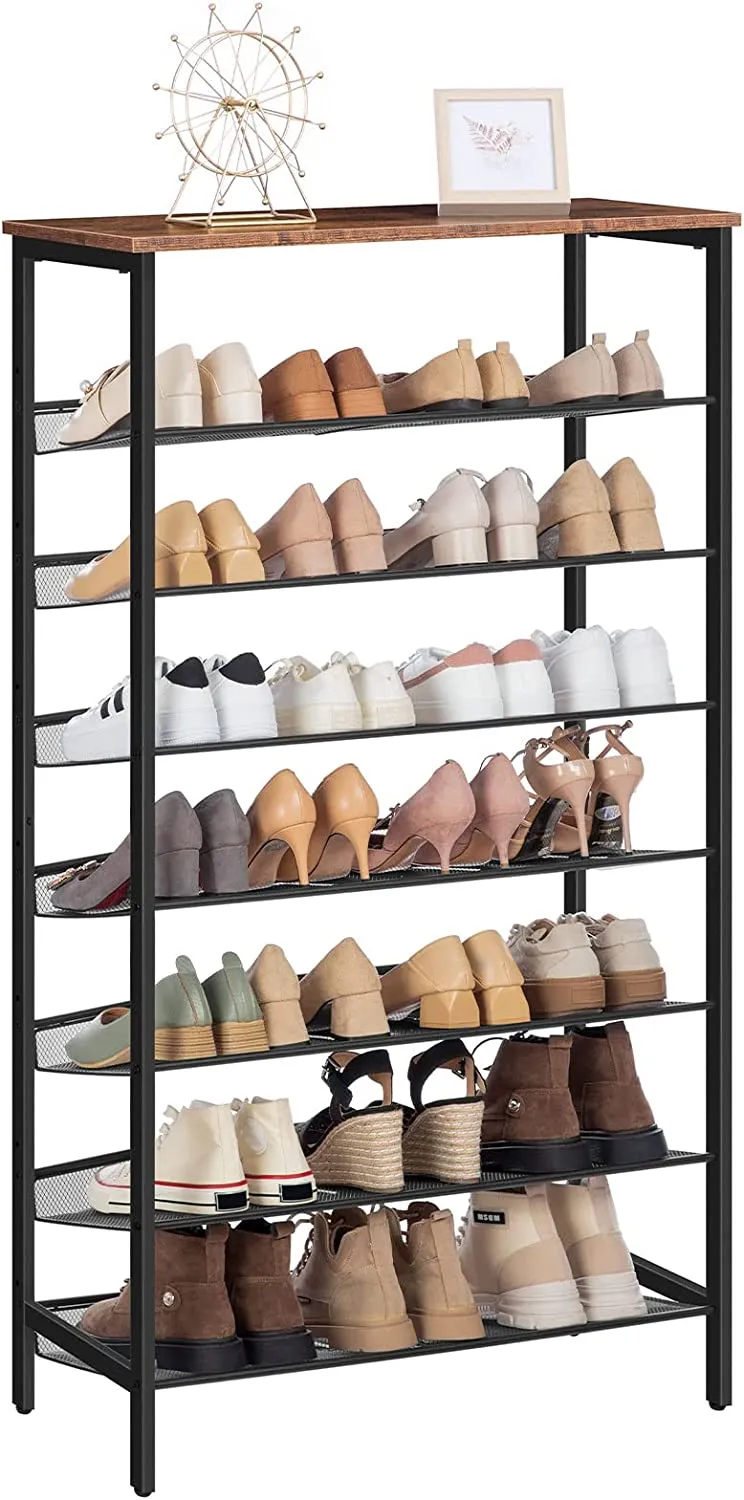 8-Tier Shoe Rack, Large Capacity Shoe Shelf, Stable and Sturdy, Shoe Storage Organizer