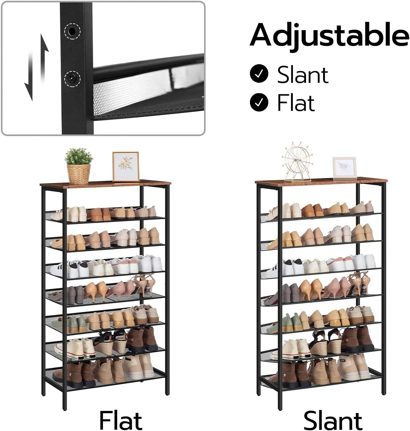 8-Tier Shoe Rack, Large Capacity Shoe Shelf, Stable and Sturdy, Shoe Storage Organizer