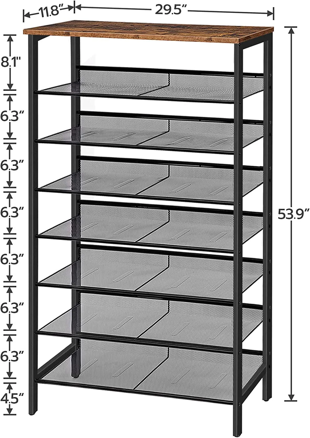 8-Tier Shoe Rack, Large Capacity Shoe Shelf, Stable and Sturdy, Shoe Storage Organizer