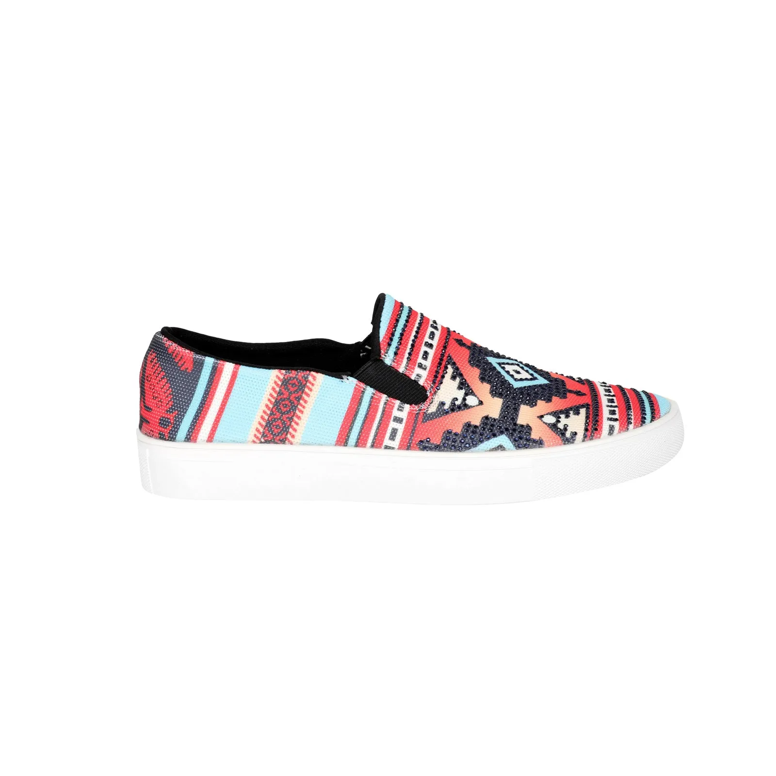 800-S018 Montana West Western Aztec Print Canvas Shoes - By Case