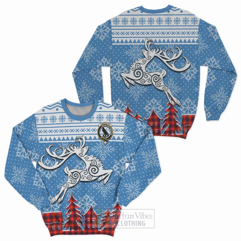 Abernethy Clan Christmas Sweatshirt Celtic Reindeer Style