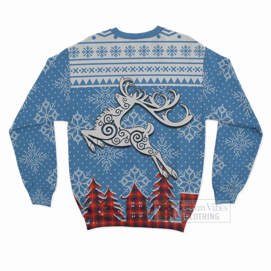 Abernethy Clan Christmas Sweatshirt Celtic Reindeer Style