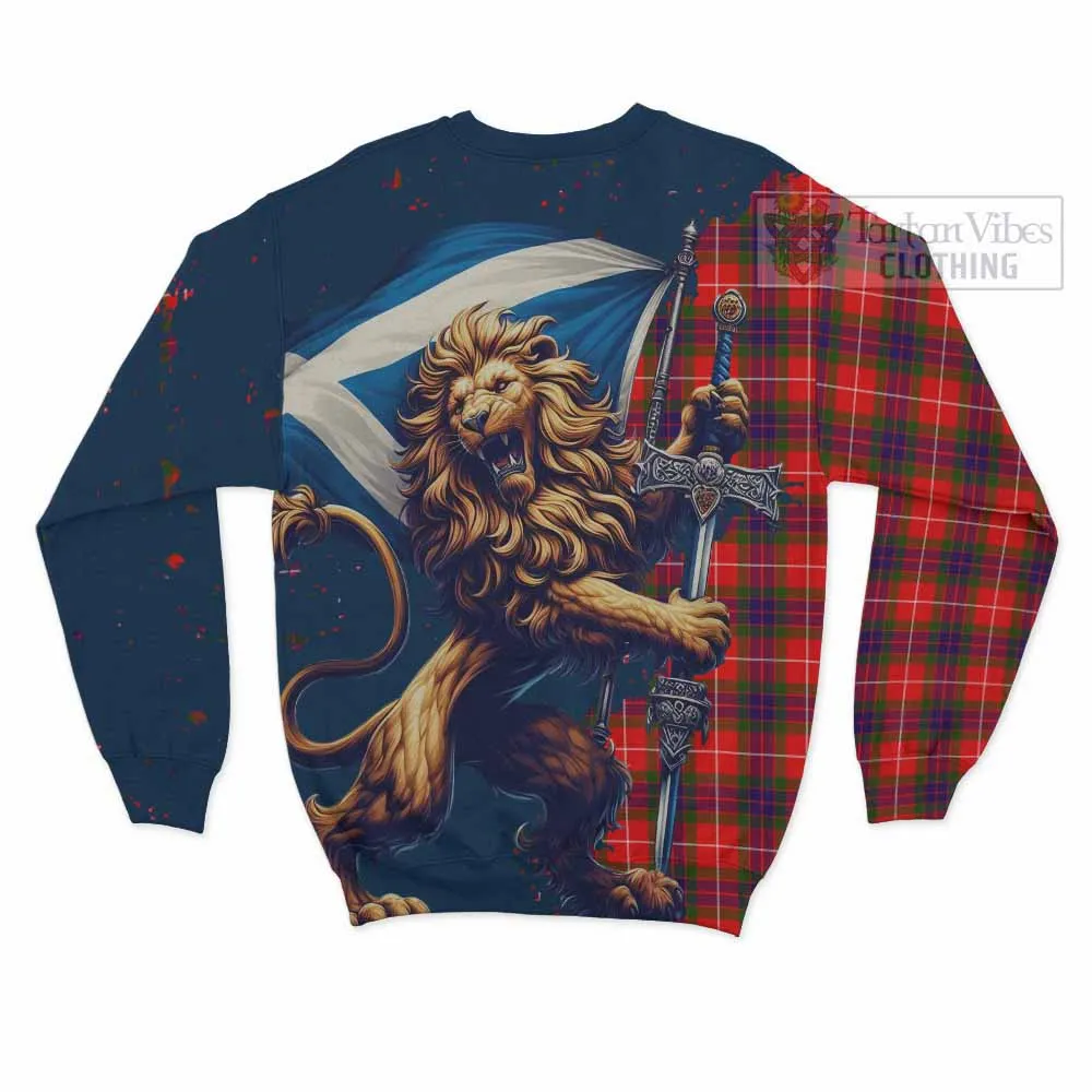 Abernethy Tartan Family Crest Sweatshirt with Scottish Majestic Lion