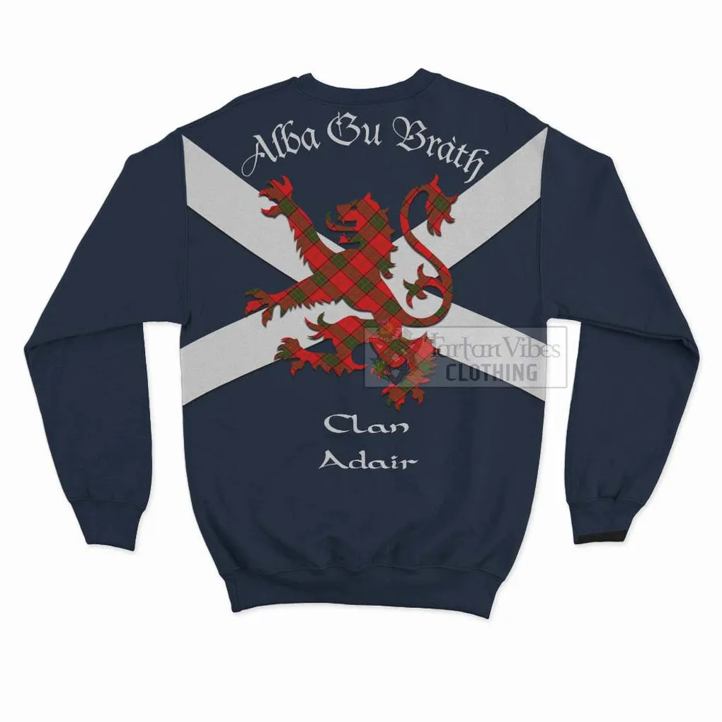 Adair Tartan Lion Rampant Sweatshirt  Proudly Display Your Heritage with Alba Gu Brath and Clan Name