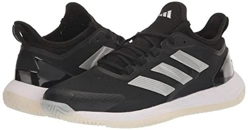 adidas Women's Adizero Ubersonic 4.1 Sneaker, Core Black/Silver Metallic/White, 9