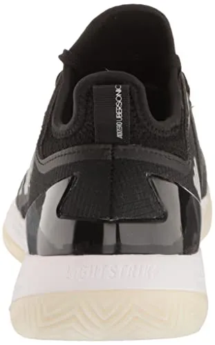 adidas Women's Adizero Ubersonic 4.1 Sneaker, Core Black/Silver Metallic/White, 9