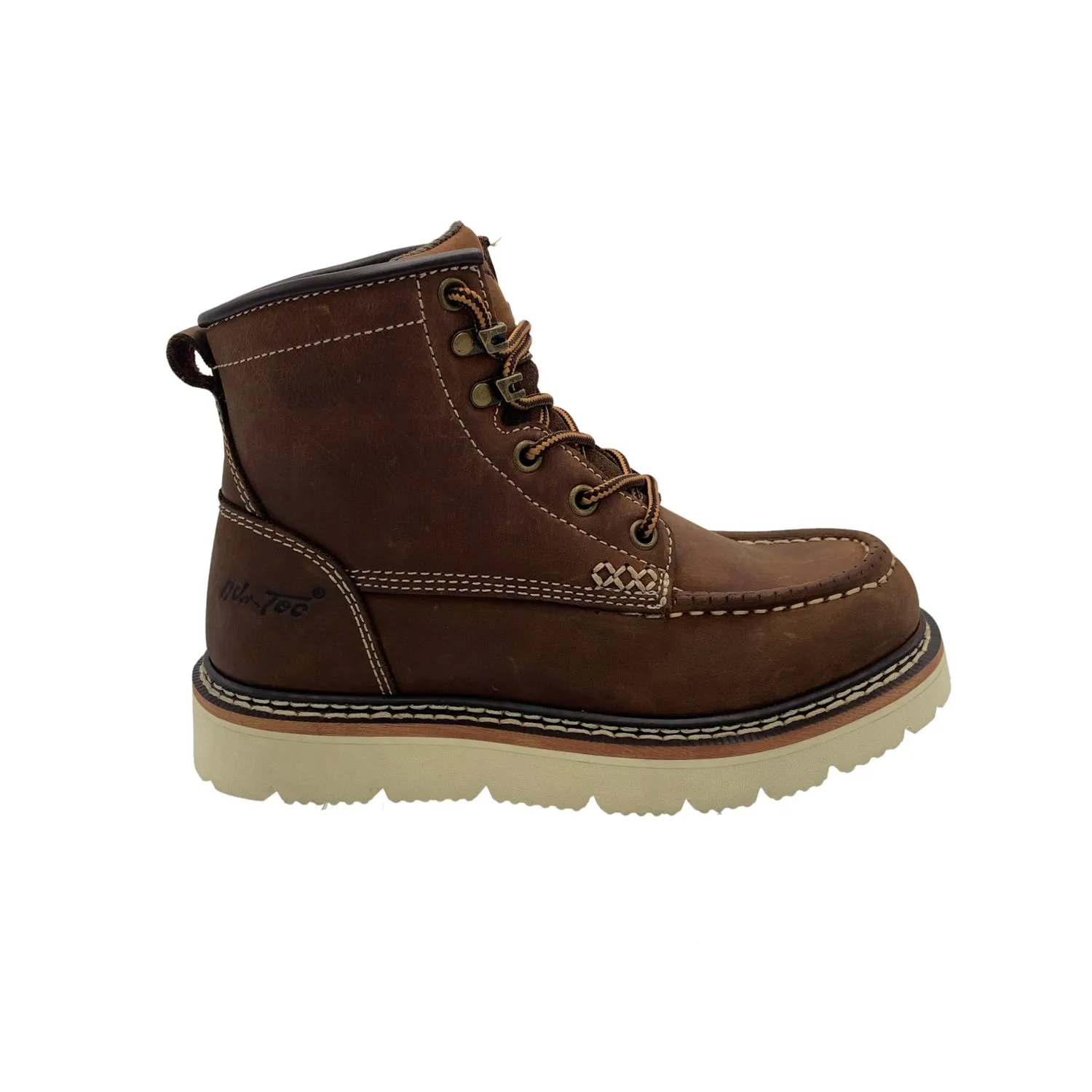 AdTec Womens Legacy 6in Moc-Toe Brown Leather Work Boots