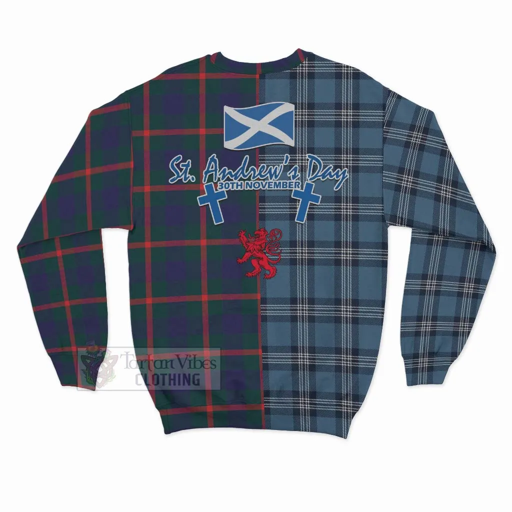 Agnew Tartan Sweatshirt Happy St. Andrew's Day Half Tartan Style