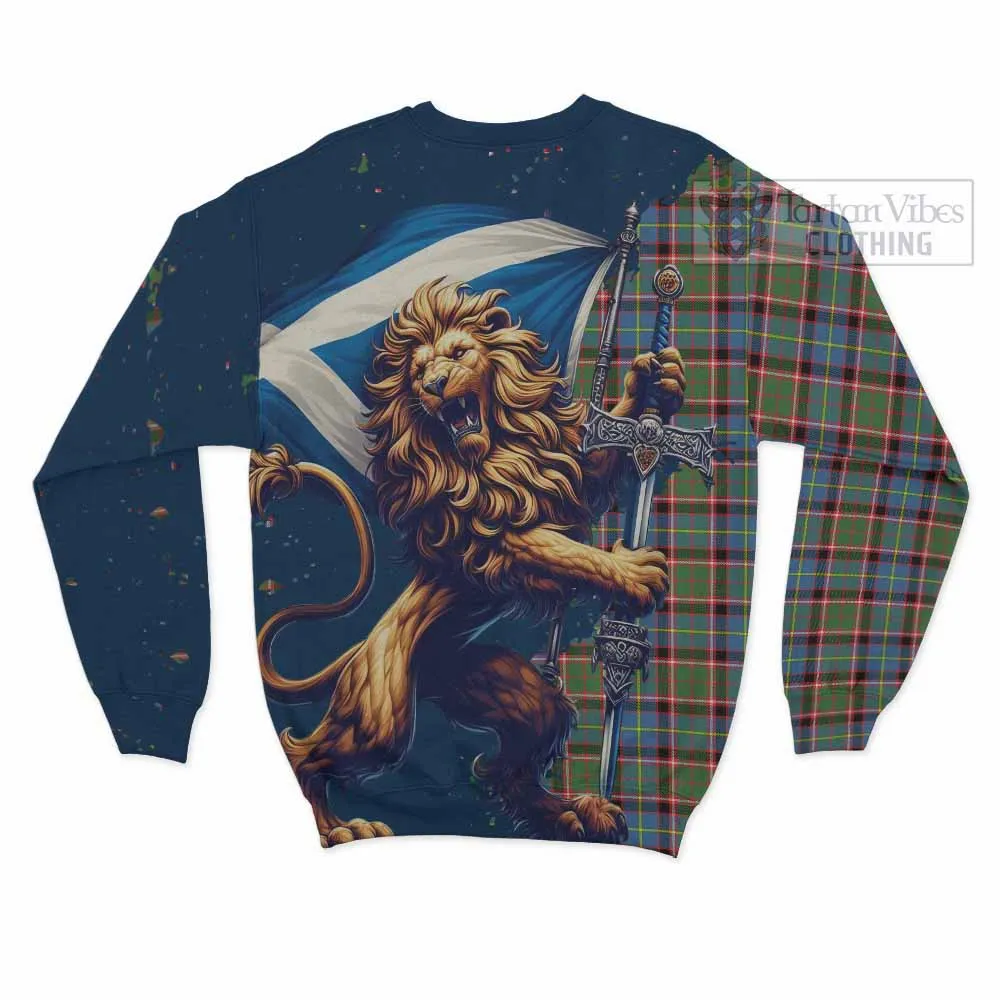 Aikenhead Tartan Family Crest Sweatshirt with Scottish Majestic Lion