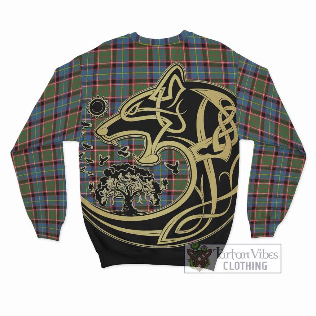 Aikenhead Tartan Sweatshirt with Family Crest Celtic Wolf Style