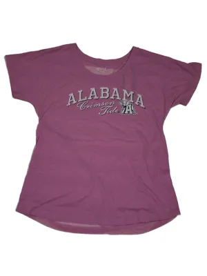 Alabama Crimson Tide Gear for Sports Women Pink Lightweight Soft T-Shirt (M)