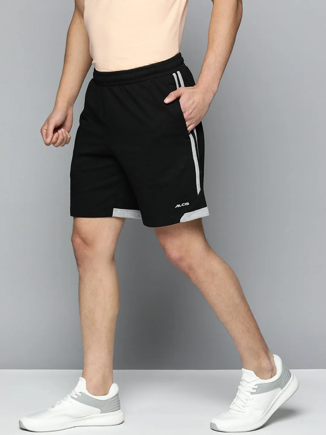 Alcis Men Striped Regular Fit Sports Shorts