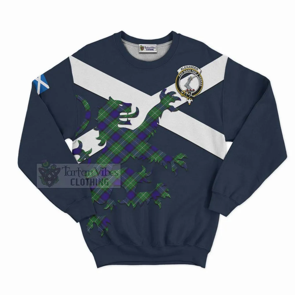 Alexander Tartan Lion Rampant Sweatshirt  Proudly Display Your Heritage with Alba Gu Brath and Clan Name