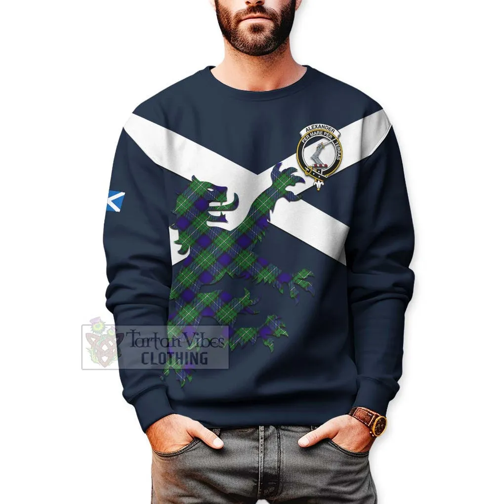 Alexander Tartan Lion Rampant Sweatshirt  Proudly Display Your Heritage with Alba Gu Brath and Clan Name