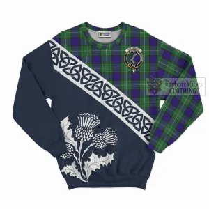 Alexander Tartan Sweatshirt Featuring Thistle and Scotland Map