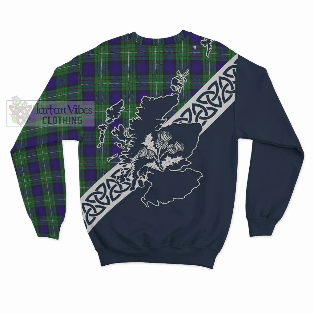 Alexander Tartan Sweatshirt Featuring Thistle and Scotland Map