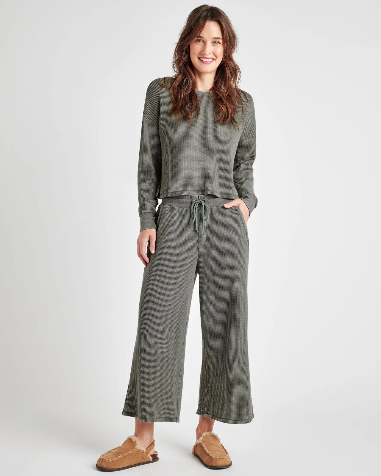 Alina Waffle Wide Leg Pant