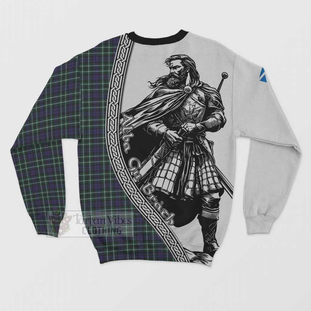 Allardice Tartan Clan Crest Sweatshirt with Highlander Warrior Celtic Style