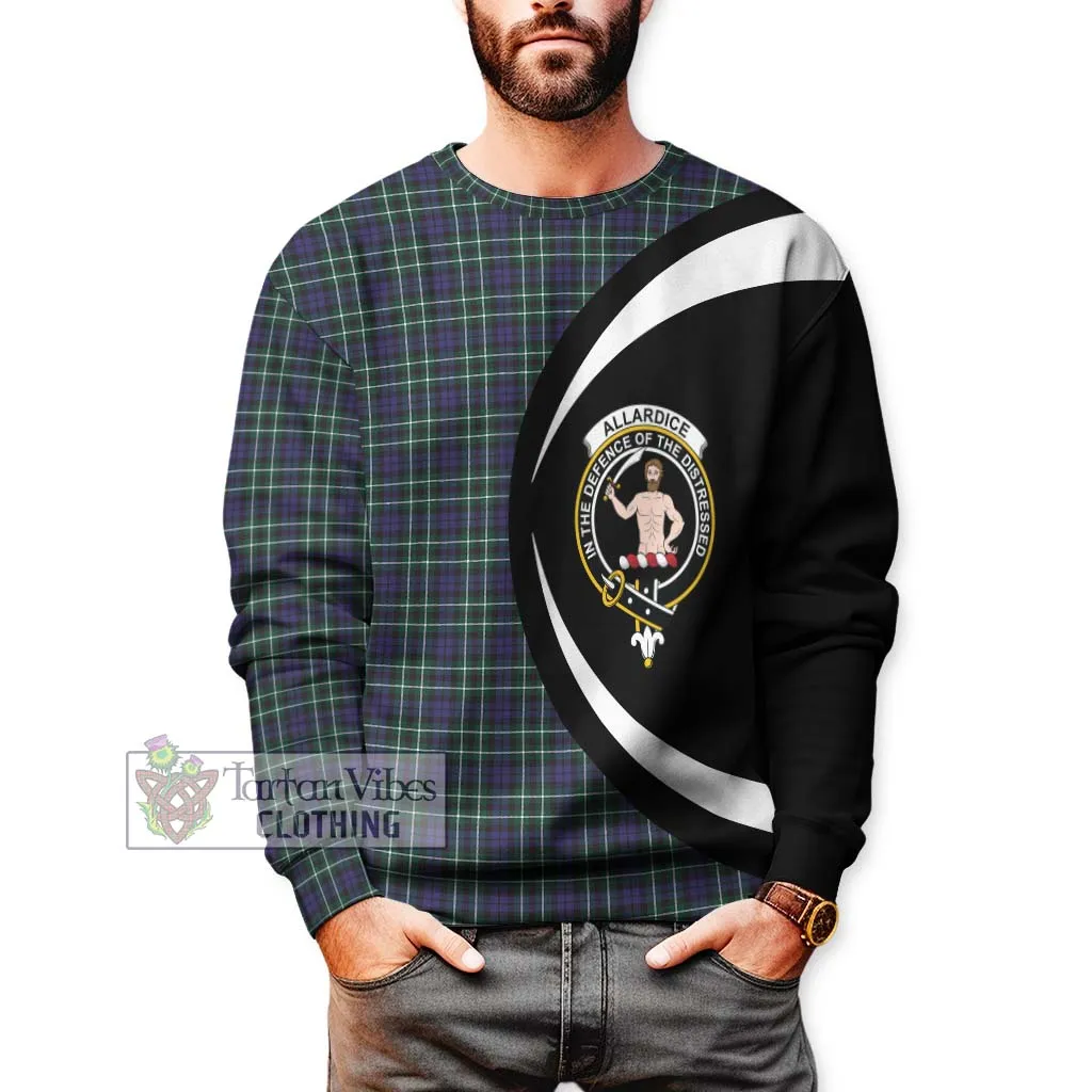 Allardice Tartan Sweatshirt with Family Crest Circle Style