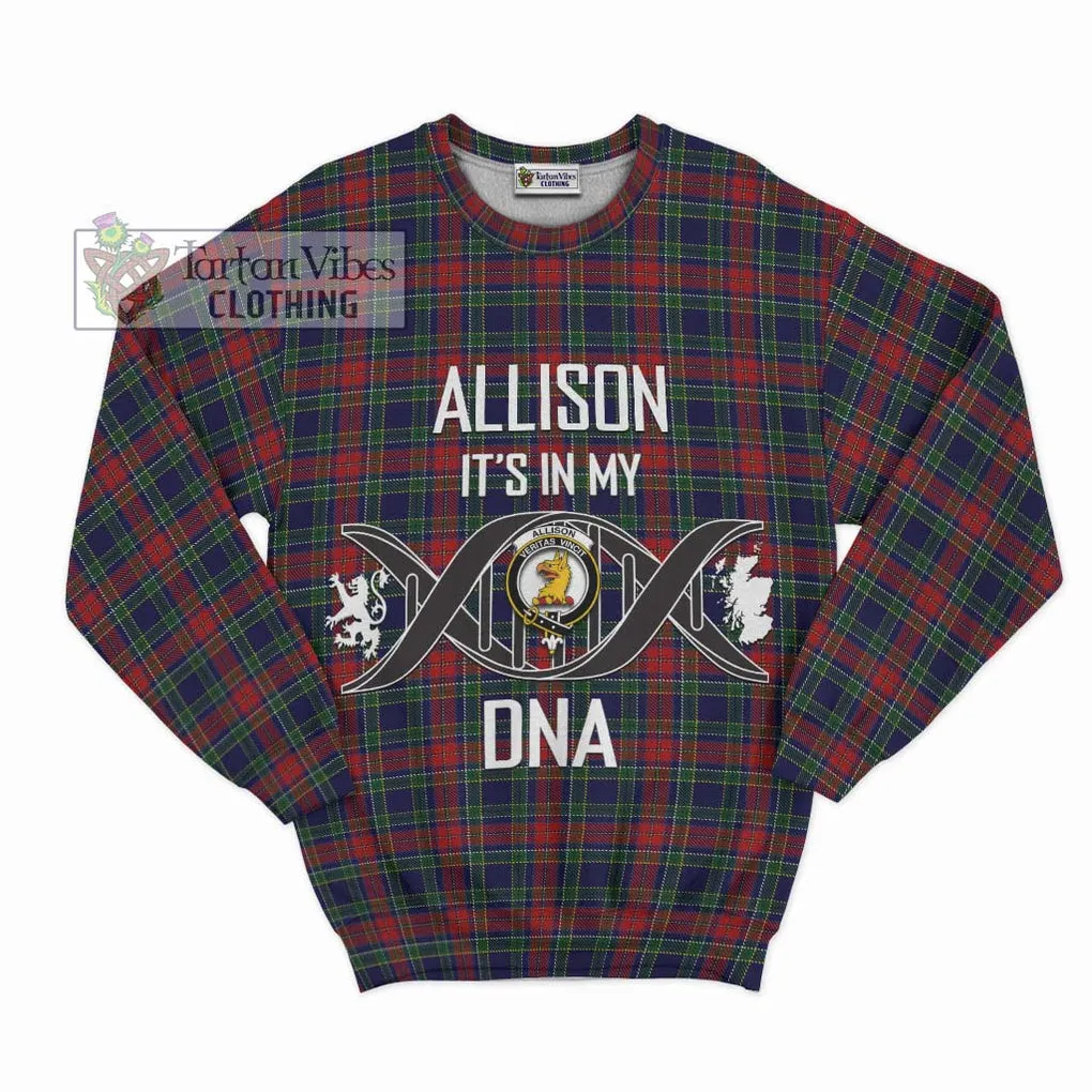 Allison Red Tartan Sweatshirt with Family Crest DNA In Me Style