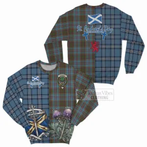 Anderson Tartan Sweatshirt Happy St. Andrew's Day Half Tartan Style