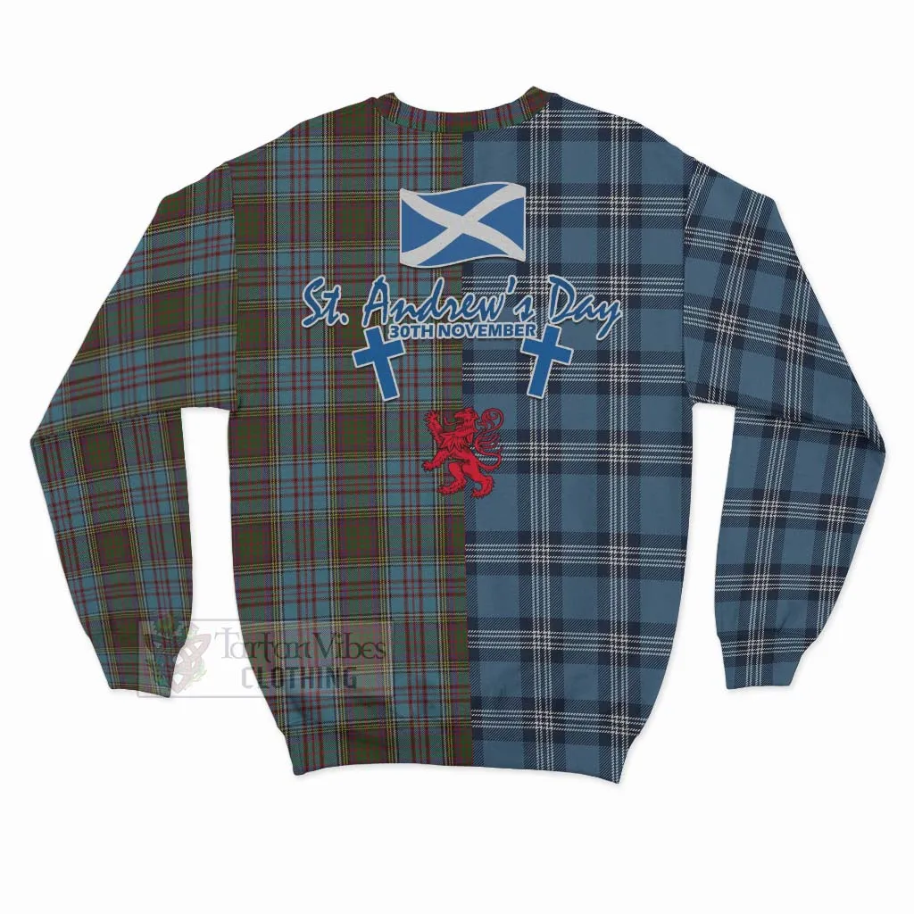 Anderson Tartan Sweatshirt Happy St. Andrew's Day Half Tartan Style