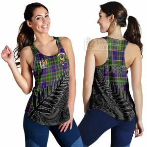 Arnott Crest Tartan Women's Racerback Tanks with New Zealand Silver Fern Half Style