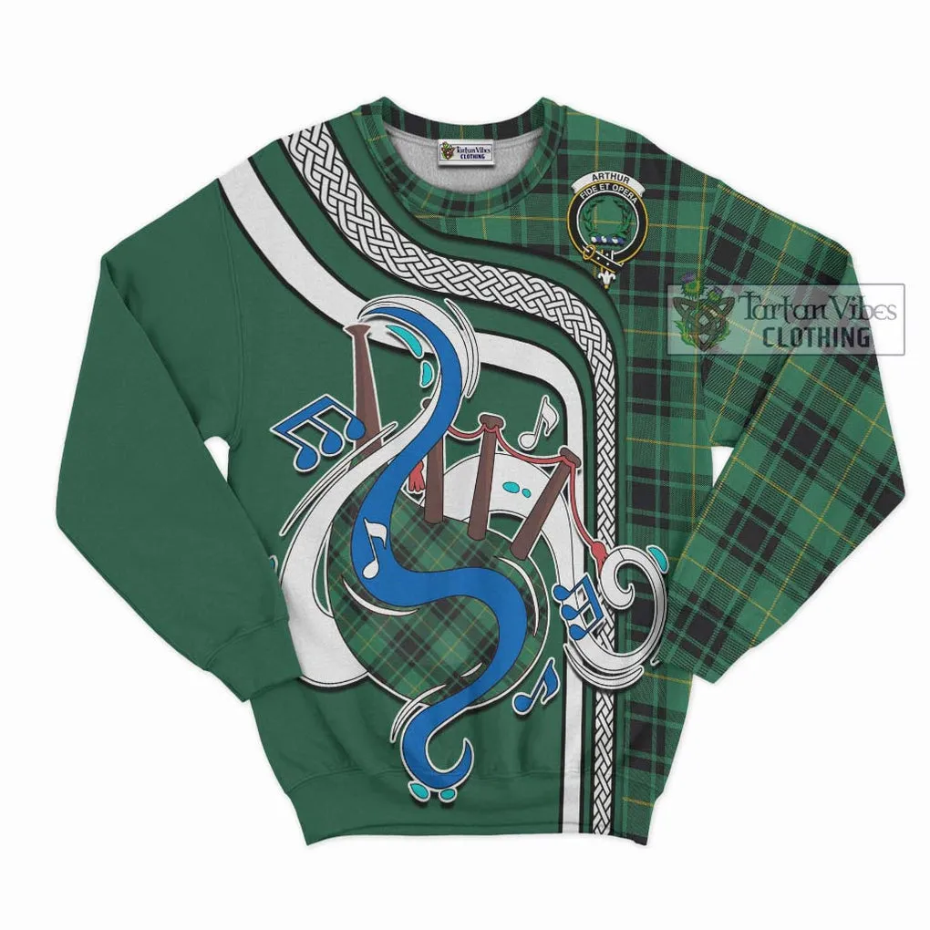 Arthur Ancient Tartan Sweatshirt with Epic Bagpipe Style