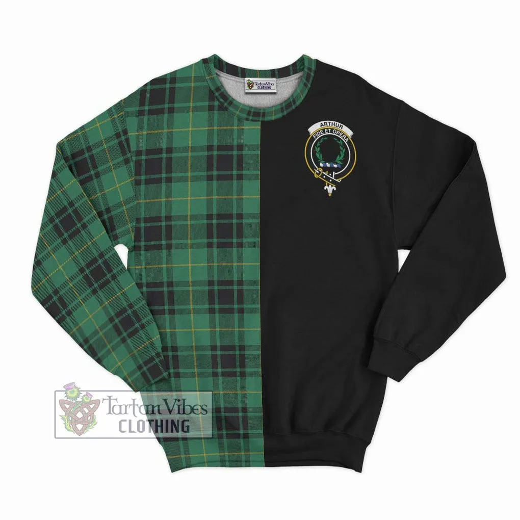 Arthur Ancient Tartan Sweatshirt with Family Crest and Half Of Me Style