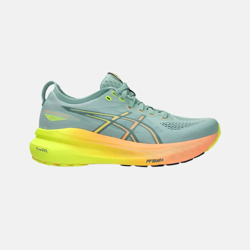 Asics Gel-Kayano 31 Paris Women's Running Shoes -Light Celadon/Safety Yellow