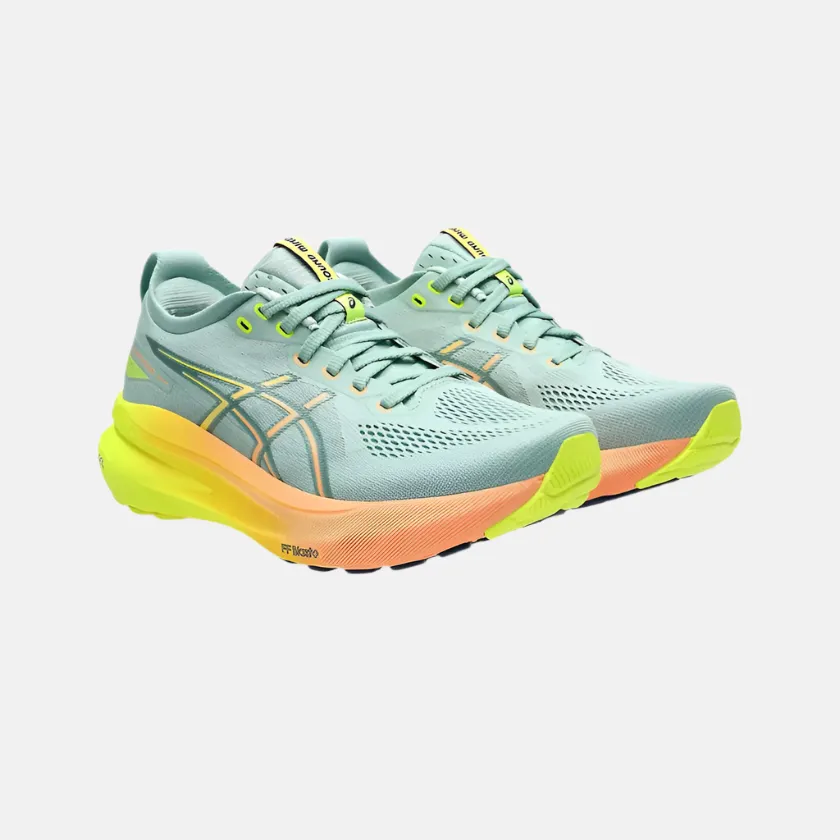 Asics Gel-Kayano 31 Paris Women's Running Shoes -Light Celadon/Safety Yellow