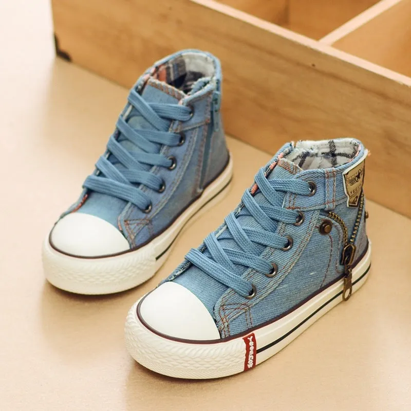 Autumn Expert Skill Children Casual Shoes Boys Girls Sport Shoes Breathable Denim Sneakers Kids Canvas Shoes Baby Boots