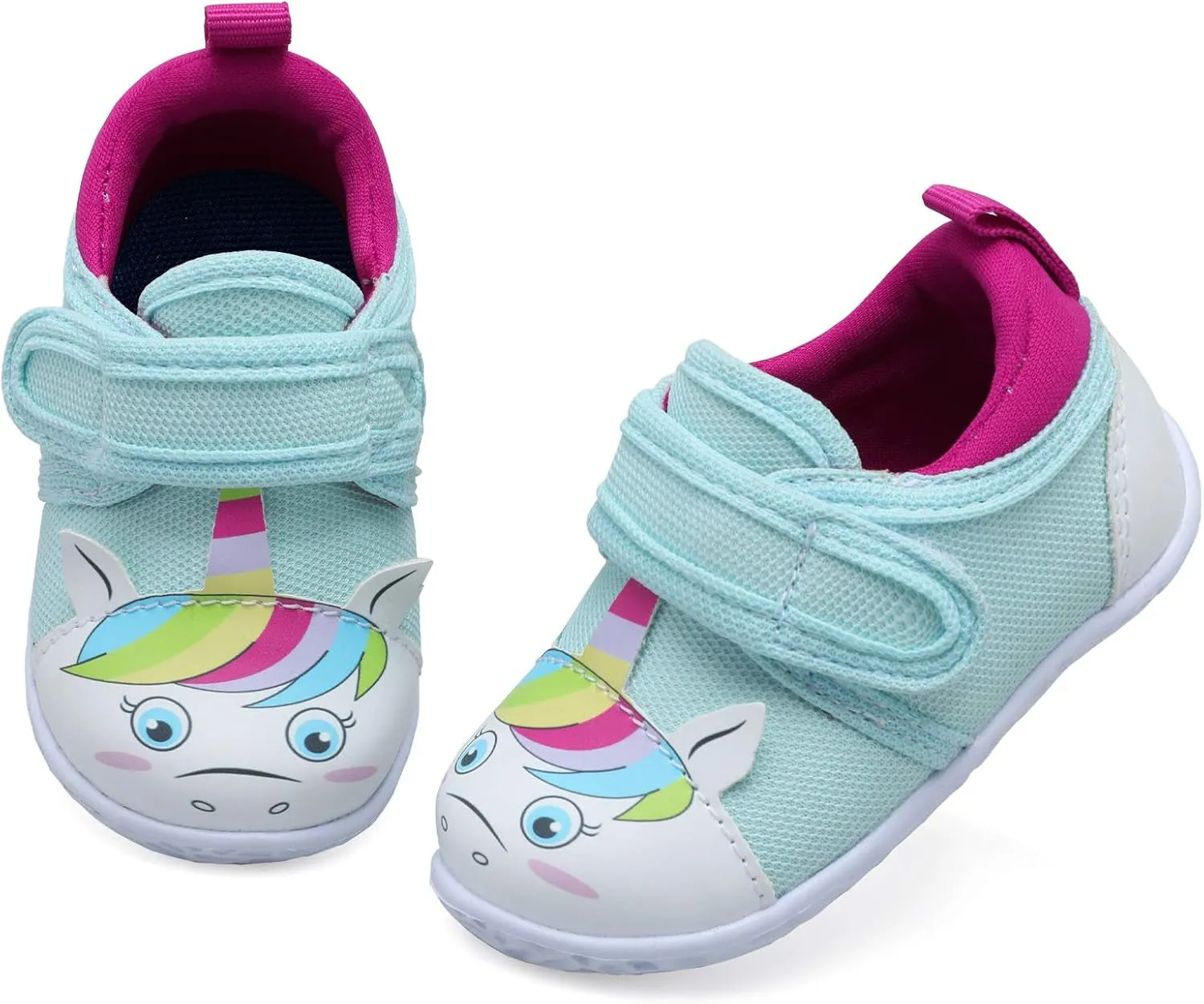 Baby Girls Boys Lightweight Slip on Fashion Sneakers Casual First Walking Shoes Blue Horse 6-12 Months Infant