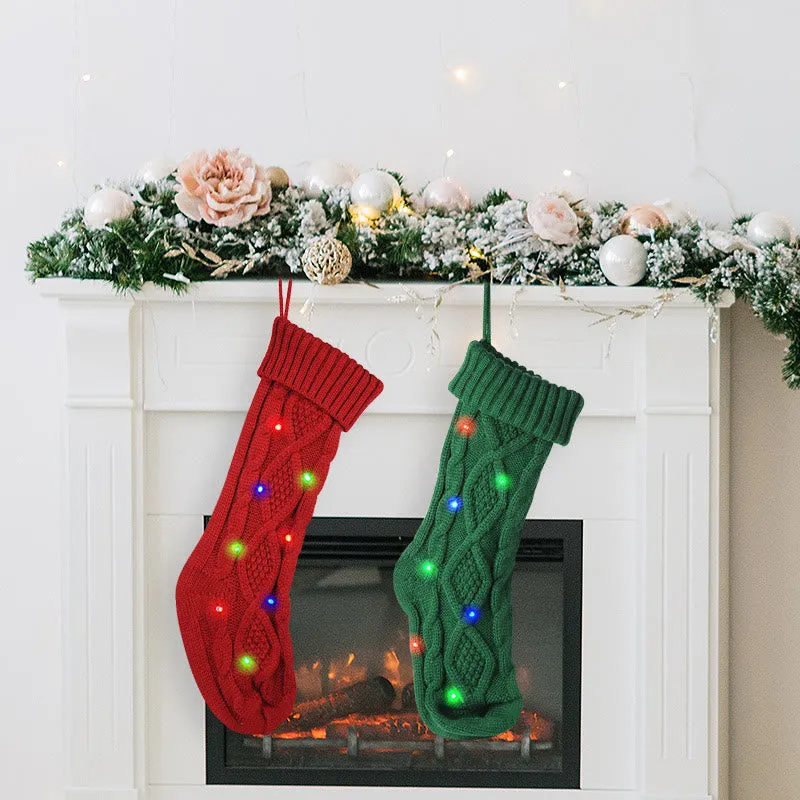 Baby Knitted Christmas Accessories Socks with Lights