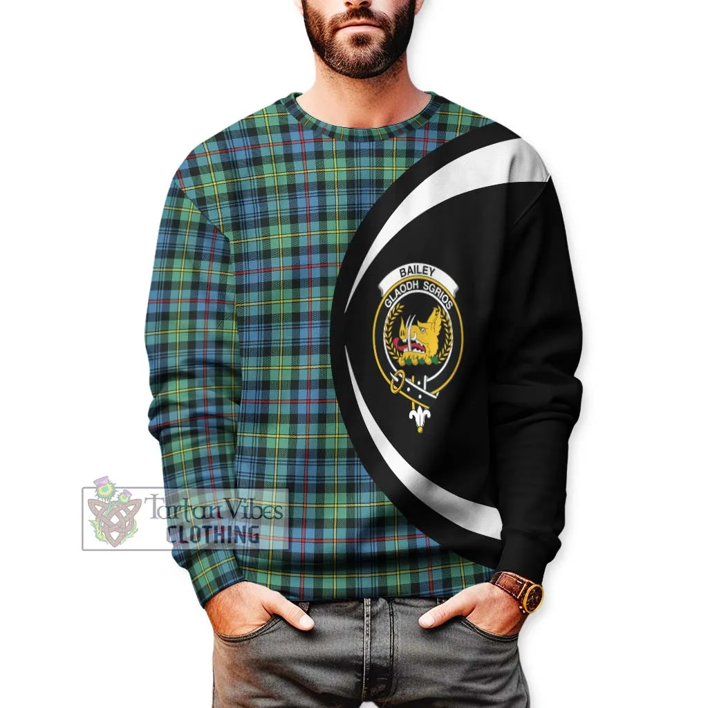 Bailey Ancient Tartan Sweatshirt with Family Crest Circle Style