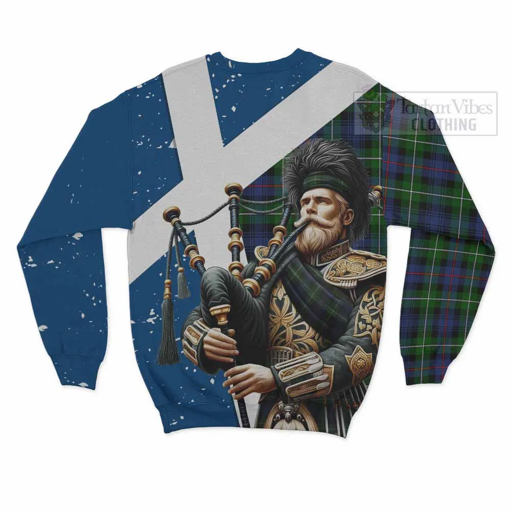 Baillie (Bailey) Tartan Sweatshirt with Family Crest Scottish Bagpiper Vibes