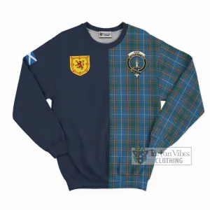 Bain Tartan Sweatshirt Alba with Scottish Lion Royal Arm Half Style