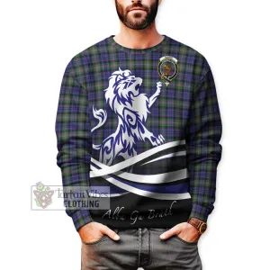 Baird Modern Tartan Sweatshirt with Alba Gu Brath Regal Lion Emblem