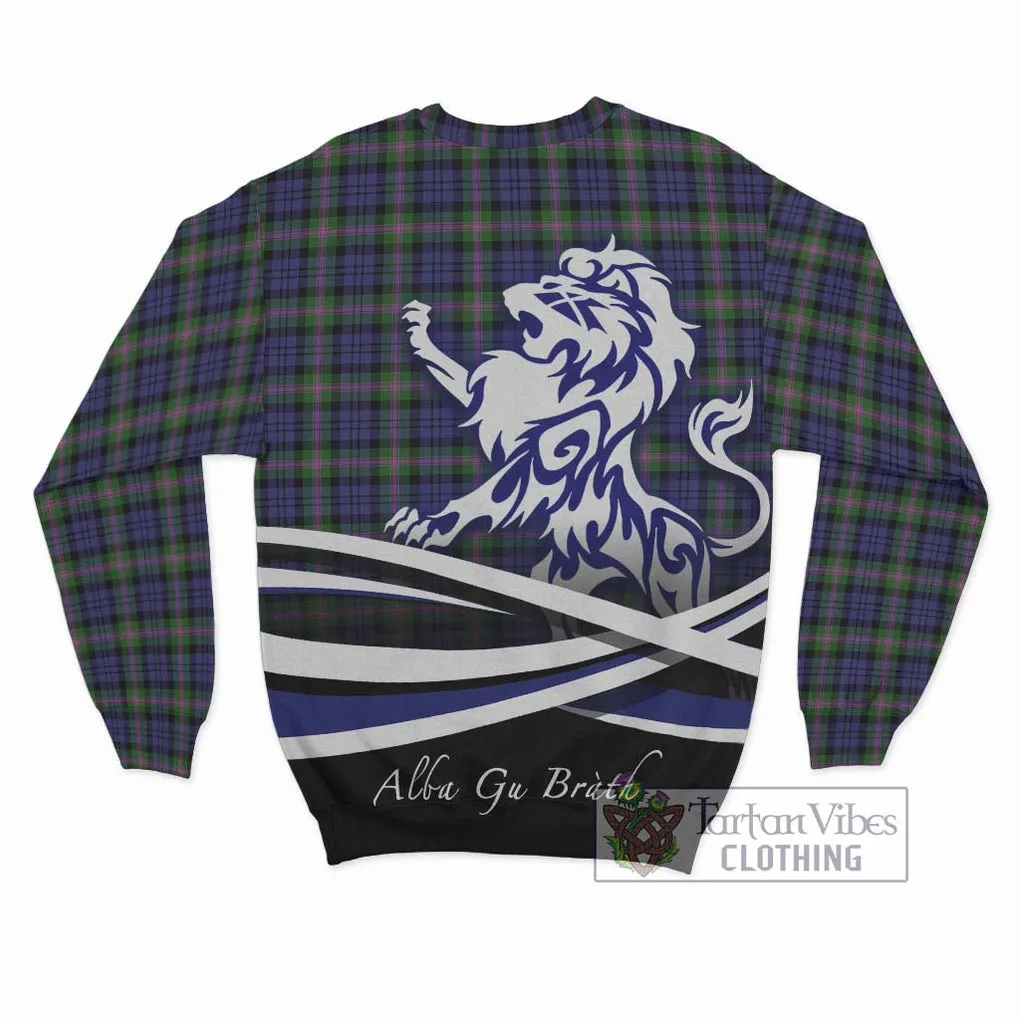 Baird Modern Tartan Sweatshirt with Alba Gu Brath Regal Lion Emblem