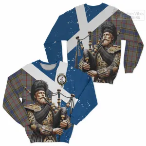 Balfour Tartan Sweatshirt with Family Crest Scottish Bagpiper Vibes