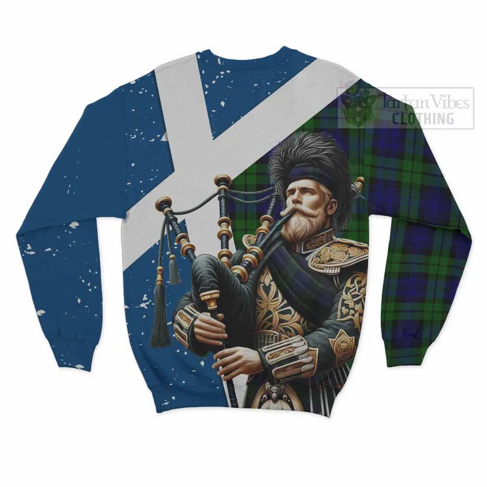 Bannatyne Tartan Sweatshirt with Family Crest Scottish Bagpiper Vibes