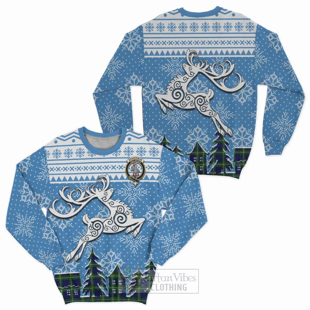 Bannerman Clan Christmas Sweatshirt Celtic Reindeer Style