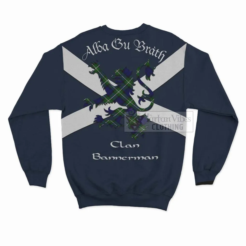 Bannerman Tartan Lion Rampant Sweatshirt  Proudly Display Your Heritage with Alba Gu Brath and Clan Name