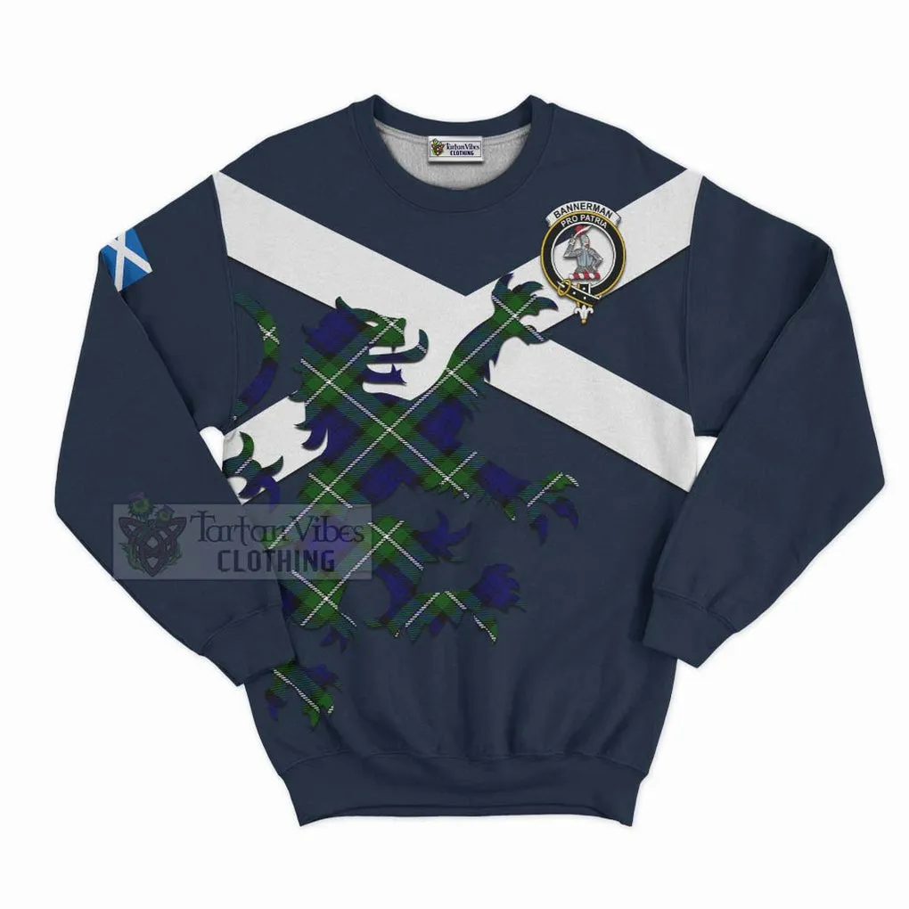 Bannerman Tartan Lion Rampant Sweatshirt  Proudly Display Your Heritage with Alba Gu Brath and Clan Name