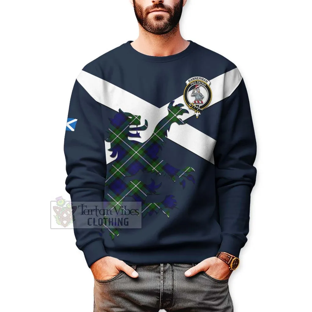 Bannerman Tartan Lion Rampant Sweatshirt  Proudly Display Your Heritage with Alba Gu Brath and Clan Name