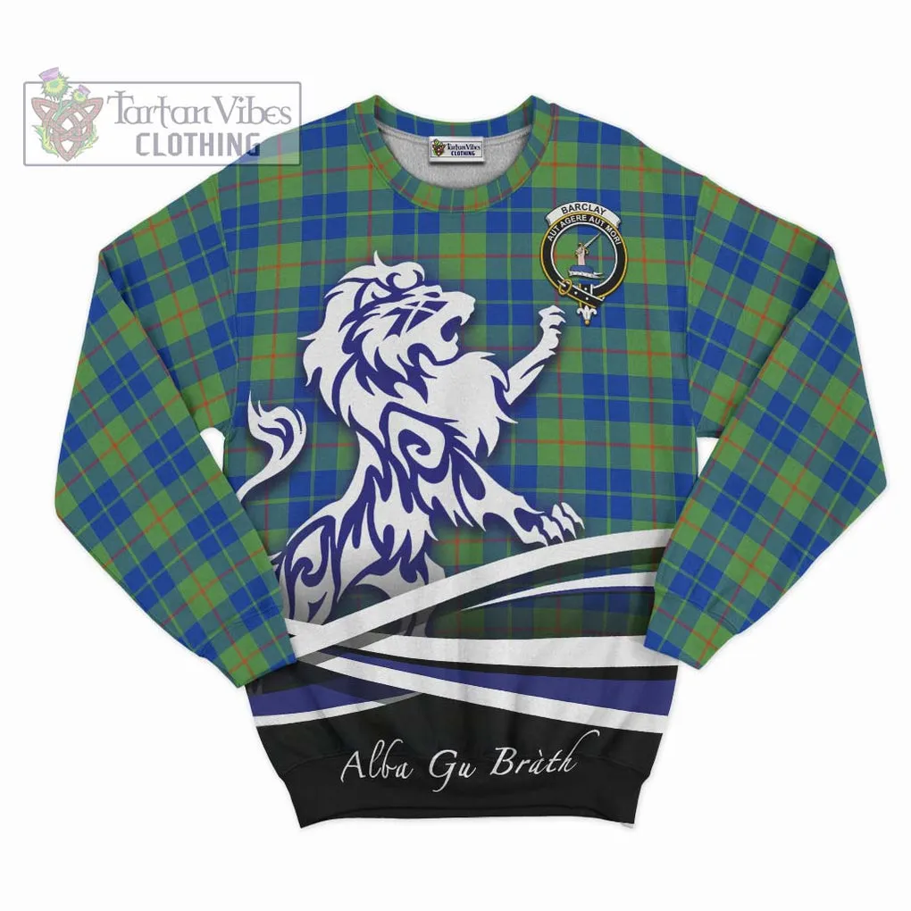 Barclay Hunting Ancient Tartan Sweatshirt with Alba Gu Brath Regal Lion Emblem