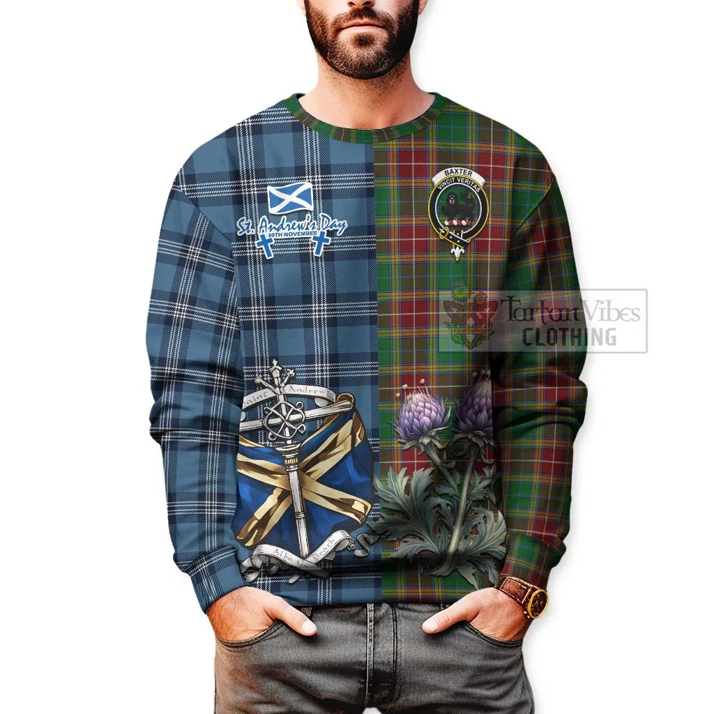 Baxter Tartan Sweatshirt Happy St. Andrew's Day Half Tartan Style